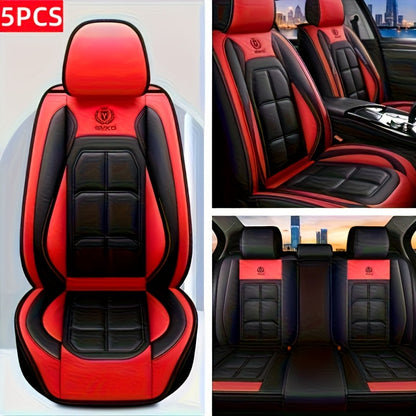 Faux Leather Car Seat Covers Universal Fit – Waterproof & Dirt-Resistant Protective Seat Cover for Cars, SUVs, Vans & Trucks, 1pc / 2pcs / 5pcs Set, Multiple Colors