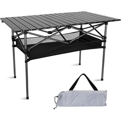 Portable Folding Camping Table Lightweight Collapsible Outdoor Table with Carry Bag Sturdy Legs Large Flat Surface for Picnic BBQ Beach Hiking Tailgating Compact Durable Design Size L and XL