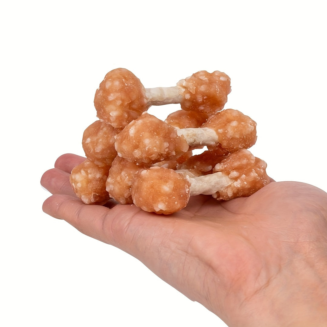 High Protein Chicken Dumbbell Dog Treats – Natural Healthy Long-Lasting Training Reward Snacks with Rice for Small, Medium & Large Breed Dogs