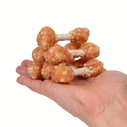 High Protein Chicken Dumbbell Dog Treats – Natural Healthy Long-Lasting Training Reward Snacks with Rice for Small, Medium & Large Breed Dogs