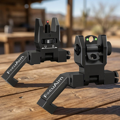 45 Degree Offset Flip Up Iron Sights for AR15 – Fiber Optic Red Green Dots, Tool-Free Adjustable, 20mm Rail Mount, Rapid Transition Backup Canted Sights for Rifle Shooting Outdoors