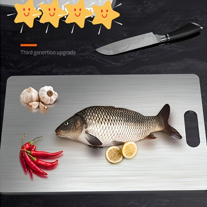 Stainless Steel Cutting Board Set of 3 Premium BPA-Free Rust-Resistant Easy to Clean Space-Saving Kitchen Chopping Boards for Meat Vegetables Fruit Food Prep