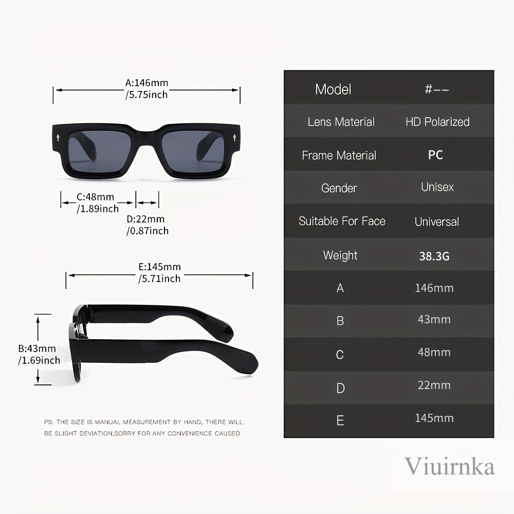 Chunky Square Retro Fashion Glasses 2-Pack - Bold Thick Frame UV400 Eyewear for Men Women, Nightlife Parties, Raves, Festivals, Halloween Costumes & Everyday Statement Look