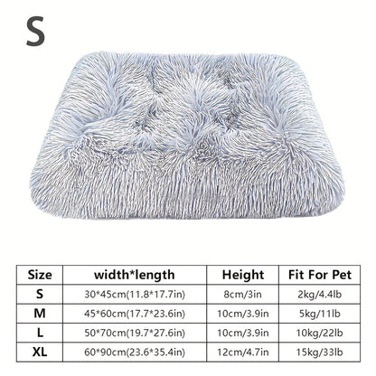 Extra Large Plush Dog Bed & Cat Pad – Thick Warm Polyester Cushion with Removable Washable Cover, Calming Pet Furniture for All Dog Breeds & Cats