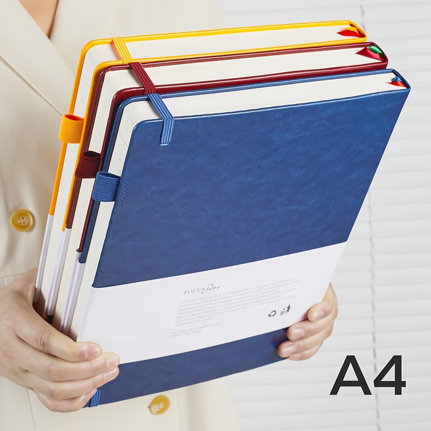 A4 Hardcover Notebook 320 Pages – Large College Ruled Leather Journal for Women Men, 100GSM Thick Paper 8.5x11 Lined Notebook for Work School Study Writing Business, 6 Colors