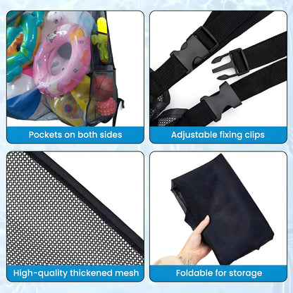Large Mesh Drawstring Pool Storage Bag 60 Inch – Heavy Duty Net Organizer for Inflatable Pool Floats, Swim Rings, Beach Toys & Swimming Pool Accessories, Waterproof Breathable Carry Bag