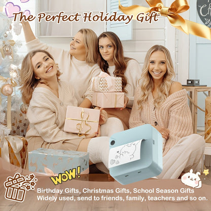 Mini Wireless Thermal Sticker Printer – Inkless Portable Bluetooth Pocket Printer for Photos, Diaries, Notes & Memos, Includes 1 Roll Thermal Paper, Smart Receipt & Label Maker