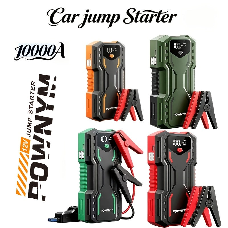 Car Jump Starter 10000A 7-in-1 with 150PSI Air Pump – Portable Battery Booster for Gas & Diesel Engines, High-Pressure Pump, Vehicle Emergency Kit, Power Bank