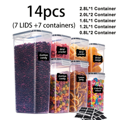 Airtight Food Storage Containers with Lids BPA Free – Flip-Top Locking Seal Plastic Pantry Organizer Jars for Rice, Cereal, Pasta, Flour & Sugar, Stackable, Sets of 6 to 84 Pieces