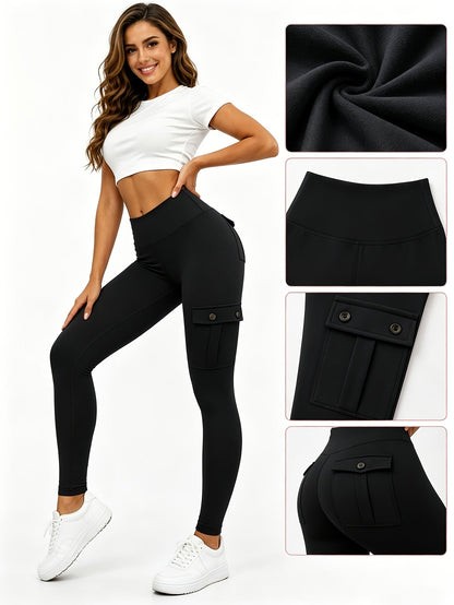 Women's High Waist Yoga Leggings 5 Pack with Pockets Tummy Control Slim Fit 4-Way Stretch Soft Breathable Workout Leggings for Gym Running Training Daily Wear Multipack Value Set
