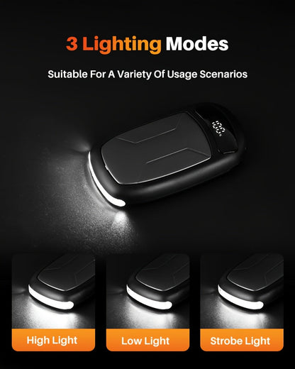 2 Pack Rechargeable Hand Warmers with COB Flashlight & Magnetic Base – 12Hr Heat, Portable Electric Pocket Warmer, Christmas Gift for Women Men Outdoor Winter