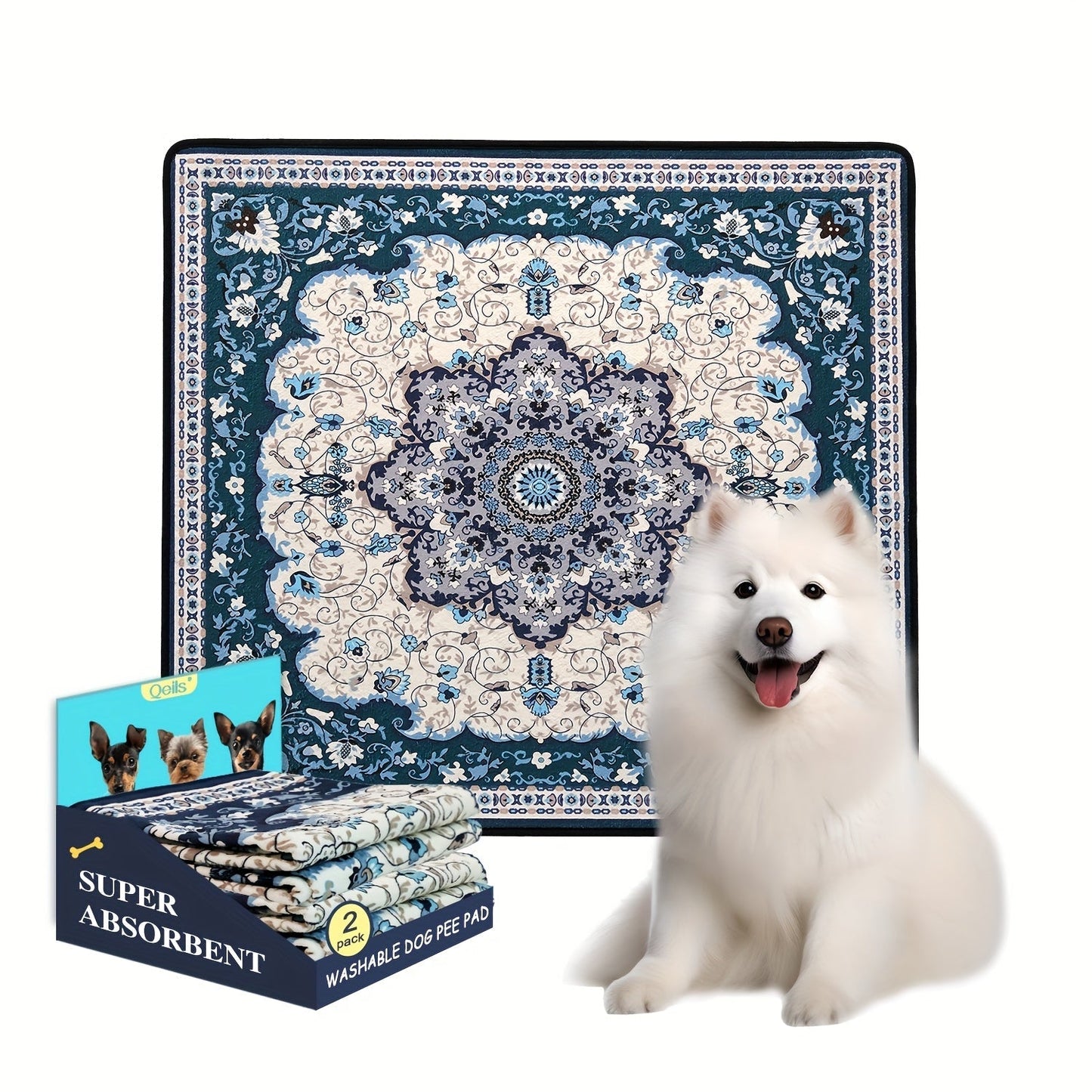 Washable Dog Pee Pads Reusable Puppy Training Pads Super Absorbent Heavy Duty Leakproof Non-Slip Pet Pads for Floor Crate Couch Whelping Multiple Sizes & Patterns Machine Washable