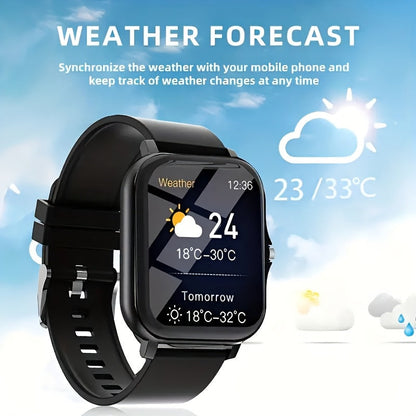Large Screen Smart Watch HD Voice Call Fitness Tracker Unisex Compatible iPhone Android Multiple Sports Modes Heart Rate Monitor Message Reminder Outdoor Sports Daily Wear Holiday Gift
