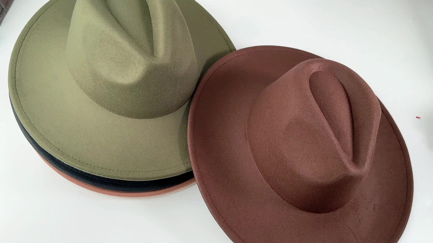 Wide Brim Cowboy Hat for Men & Women – Western Felt Fedora Cowgirl Cap, Classic Jazz Panama Trilby Style, Sun Hat for Outdoor Festivals, Travel & Everyday Casual Wear
