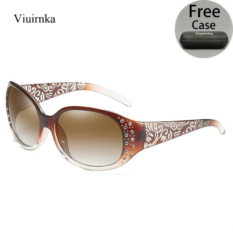 Rhinestone Cat Eye Sunglasses for Women – Floral Embellished UV Protection Shades, Lightweight Frames for Beach, Driving, Outdoor, Street Style & Vacation, Trendy Fashion Eyewear Gift