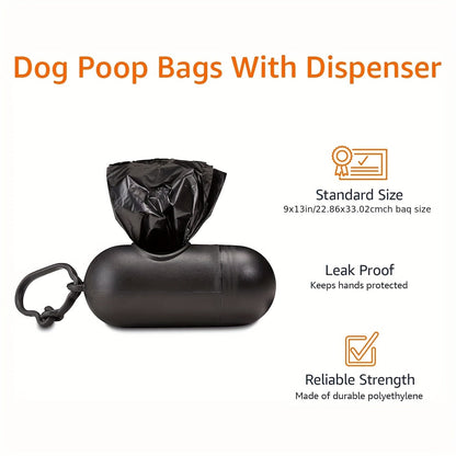 Dog Poop Bags with Dispenser 900 Count (60 Rolls) – Thick Leak-Proof Pet Waste Bags with D-Ring Clip for Leash & Keys, Easy-Tear Rolls for Dog Walking & Outdoor Use