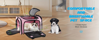 Airline Approved Pet Carrier Soft Sided – TSA Approved Collapsible Travel Bag for Small Dogs, Cats & Kittens Under 15 lbs, Fits Under Airplane Seat