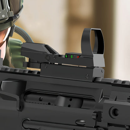 33mm Red Green Dot Sight – 4 Reticle Modes, 5 Brightness Settings, Parallax-Free Ultralight Rail Mount Scope for Rifles Shotguns Carbines, Hunting Target Shooting Tactical Use, CR2032 Battery Included