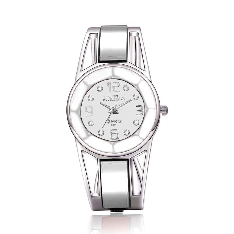 Women's Quartz Bracelet Watch Stainless Steel Band Analog Round Dial Elegant Ladies Wrist Watch 4 Colors
