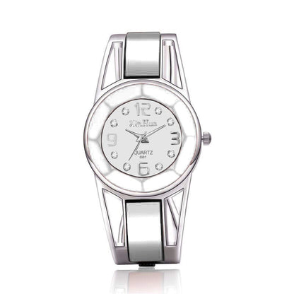 Women's Quartz Bracelet Watch Stainless Steel Band Analog Round Dial Elegant Ladies Wrist Watch 4 Colors