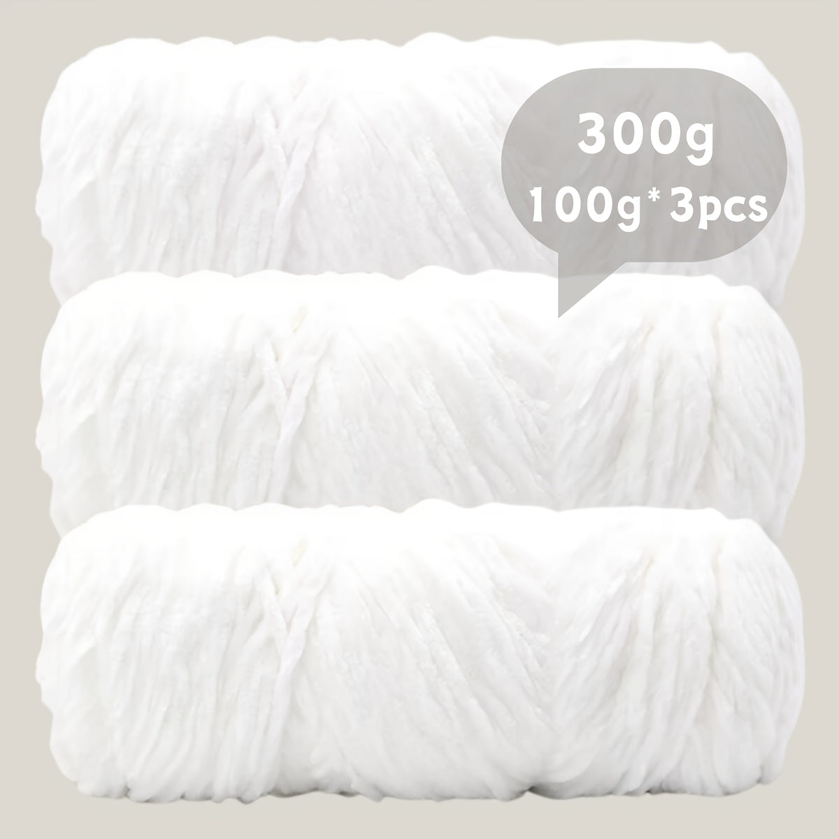 Velvet Chenille Yarn 3-Pack 300g (100g x3) Soft Bulky Knitting Crochet Yarn 47 Colors Beginner Friendly Luxury Handcraft for Sweaters Scarves Hats Dolls Bags Amigurumi DIY Projects