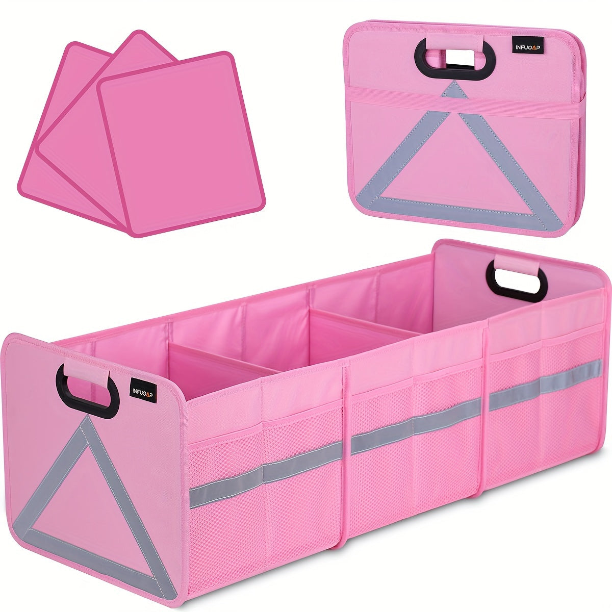 Car Trunk Organizer Heavy Duty Foldable with Multi-Pocket Storage & Reflective Stripe – Collapsible Space Saver for Car, SUV & Minivan – Secure Zipper Closure – Velora