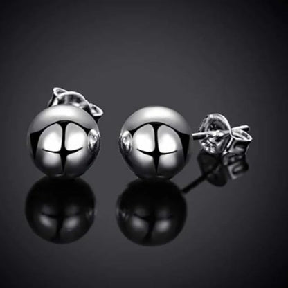 S925 Sterling Silver Stud Earrings 10mm Minimalist Simple Design Hypoallergenic Daily Wear Ear Piercing Jewelry for Women Girls Gift