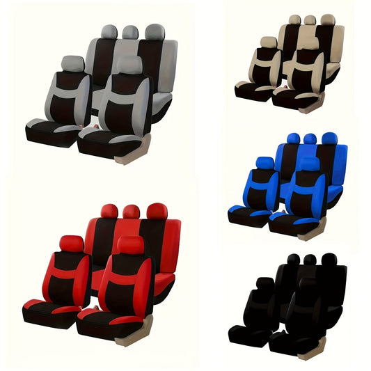 5-Seater Car Seat Covers Full Set Breathable Fabric – Universal Fit SUV Sedan, Dust-Proof Thickened Wear-Resistant All-Season Seat Protector, Multi-Color Options