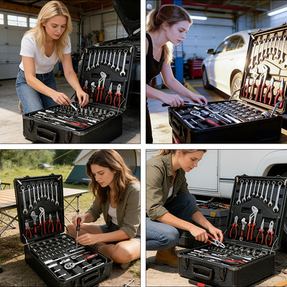 52-Piece Professional Tool Set for Home & Car Repair – Portable Toolbox Kit for DIY Enthusiasts, Mechanics & Professionals, Perfect Gift Idea