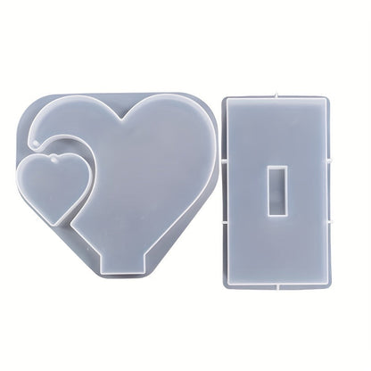Large Heart Resin Silicone Casting Mold DIY Photo Frame Heart Shape Mold for Home Decoration Wedding Ornament Graduation Souvenir Resin Art Epoxy Casting Craft Mold Gift Making
