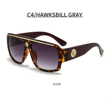 Cyberpunk Oversized Square Sunglasses for Men – Extra Large Frame 139mm+, Black & Gold Metal Trim, Decorative Lens, Futuristic Street Fashion & Cosplay Eyewear