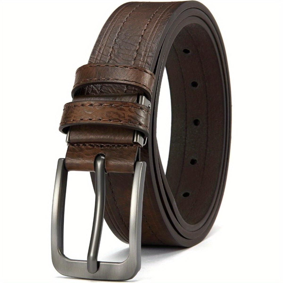 2-Pack Men's Leather Dress Belt with Gift Box – 1.25" Classic Single-Pin Removable Buckle, Adjustable Trim-to-Fit Waist 30"-52", Black & Brown Business Casual Belt for Jeans, Work & Outdoor