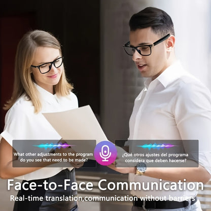AI Smart Glasses with Real-Time 160-Language Translation, GPT Chat Assistant, Bluetooth 5.2 Audio, Hands-Free Calling, Music Playback, Photochromic & Anti-Blue Light Lenses – Unisex Wearable Tech