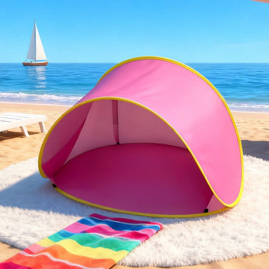 Pop Up Beach Sun Shade Tent Portable – Quick Setup UV Protection Sun Shelter Lightweight Under 50g/m² for Beach Hiking Camping Family Outdoor Travel Sun Umbrella Canopy