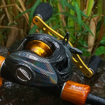 Baitcasting Fishing Reel Ultra-Lightweight Magnetic Brake System 22LB Max Drag – Freshwater & Saltwater Ergonomic Low-Profile Casting Reel, Left & Right Hand, Smooth Gear Ratio