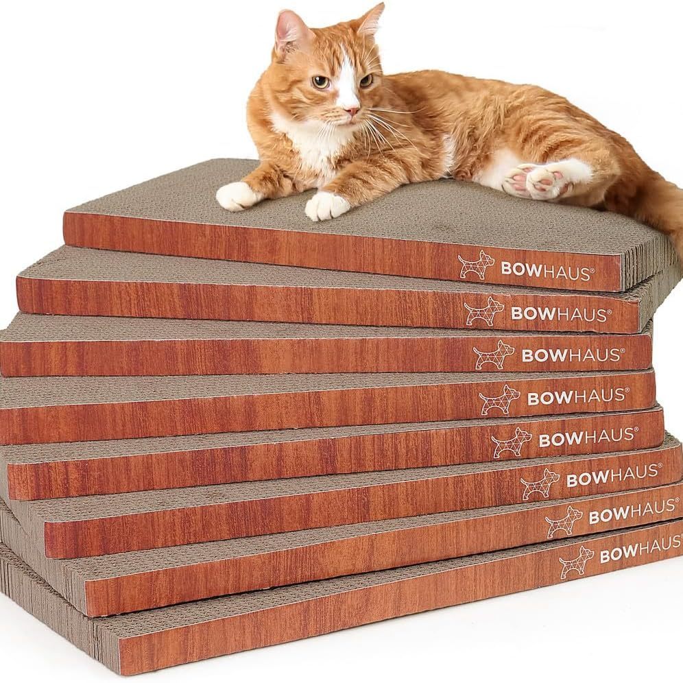 CAPHAUS Reversible Cat Scratcher Lounger – Large 5-Layer High-Density Cardboard Scratching Pad & Board, 16.9 x 8.5 Inch, Protects Furniture, Fits Multi-Cat Households & Large Paw Breeds