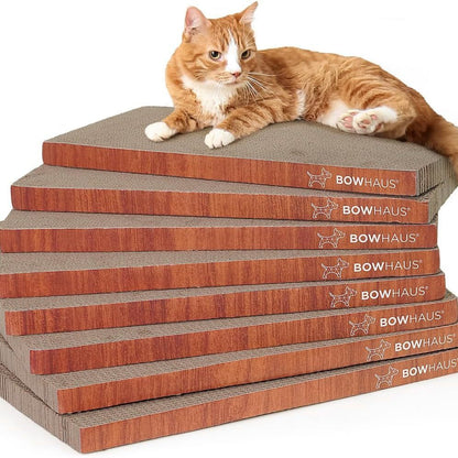 CAPHAUS Reversible Cat Scratcher Lounger – Large 5-Layer High-Density Cardboard Scratching Pad & Board, 16.9 x 8.5 Inch, Protects Furniture, Fits Multi-Cat Households & Large Paw Breeds