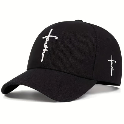 4 Pack Cross Embroidered Baseball Cap – Unisex Adjustable Snapback Sun Hat, Lightweight 100% Polyester Outdoor Travel Beach Game Day Hat for Women & Men