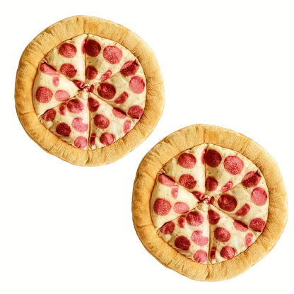 Squeaky Pepperoni Pizza Plush Dog Toy – Soft Polyester Interactive Squeaker Chew Toy for All Breeds, Fun Food-Themed Dog Toy for Puppies & Adult Dogs