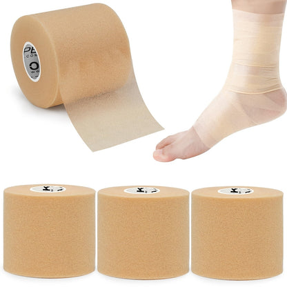 Pre Wrap Tape 4-Rolls Athletic Foam Underwrap for Sports - Protect Ankles Wrists Hands Knees, 2.75 Inch x 30 Yards Each Roll, OK TAPE Sports Underwrap