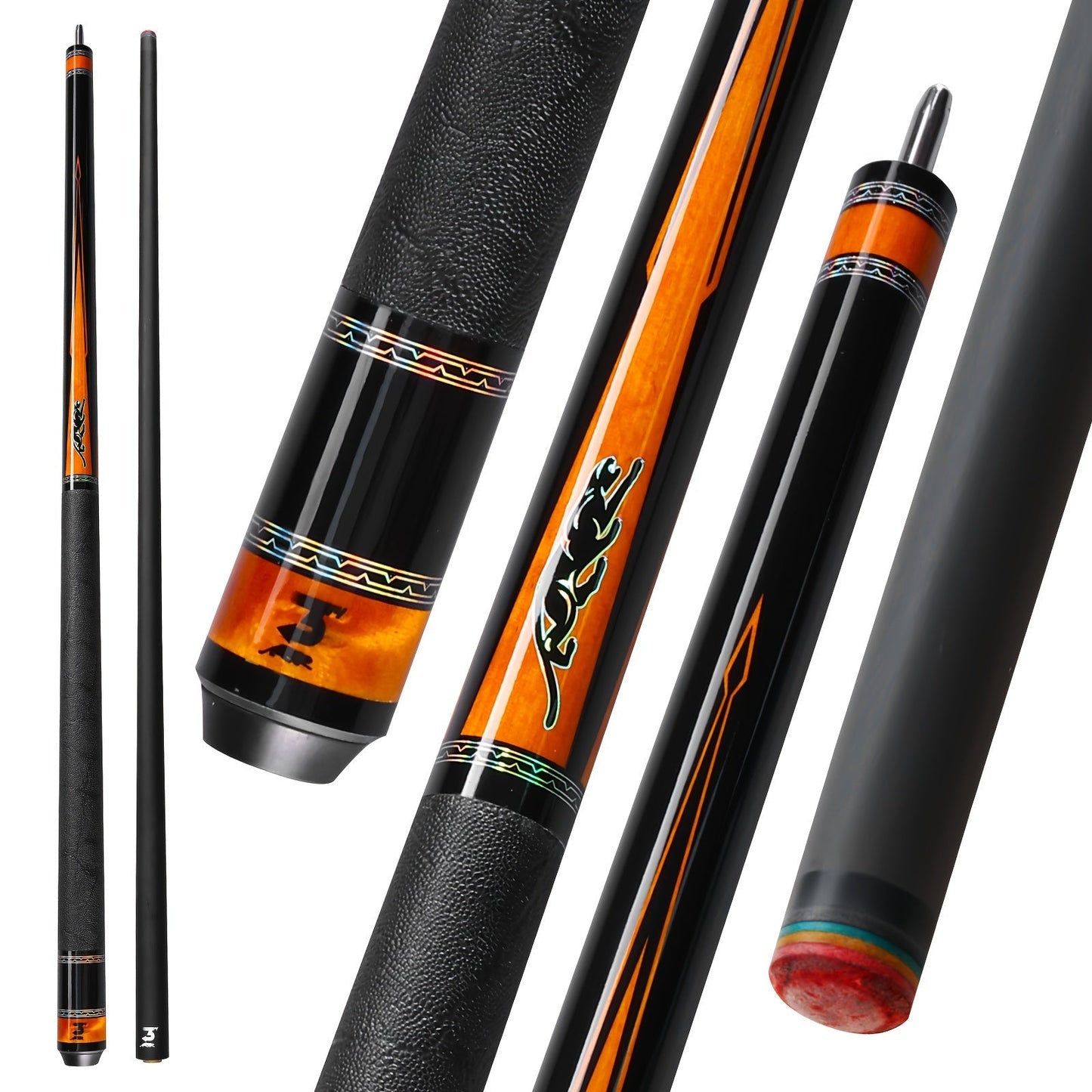 PREDAIDR SP Series Carbon Fiber Pool Cue 58" – Professional Low Deflection Billiard Cue Stick 12.5mm Tip Leather Grip 3/8x8 Pin Joint 19-20oz