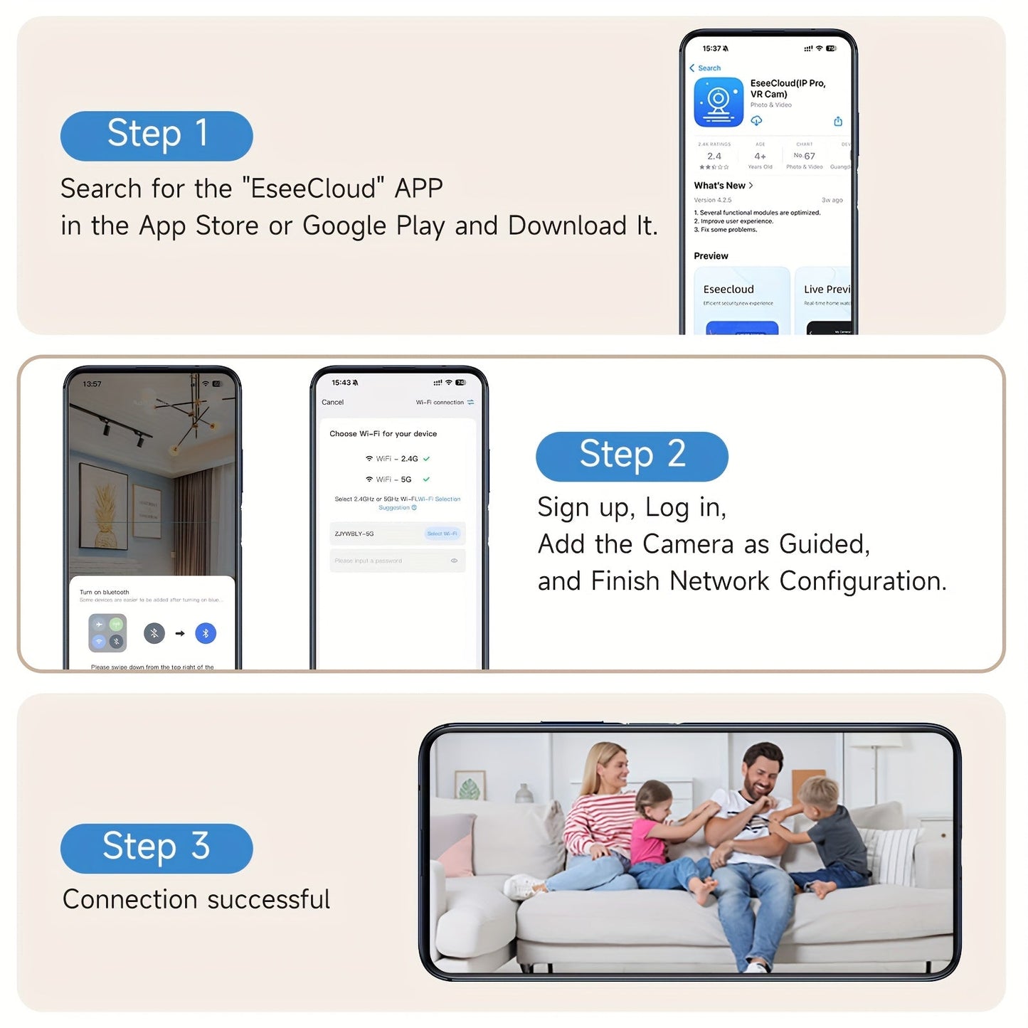 2-Pack WiFi Security Camera 2K QHD PTZ 355° Pan – Dual-Band 2.4G/5G AI Motion Detection, Color Night Vision, Two-Way Audio, Cloud & SD Storage, Baby Monitor, Indoor Home Surveillance Camera
