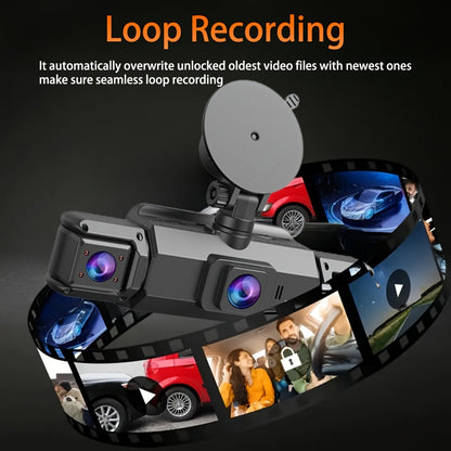 4K Dash Cam 360° Rotary 4-Channel Car DVR – Free 32GB SD Card, Night Vision, 24H Loop Recording, Parking Monitor, Front 4K + Rear Left Right 1080P, for Cars SUVs Trucks Rideshare