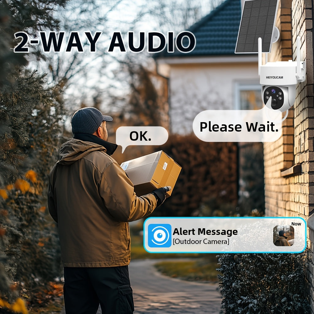 3MP Solar Security Camera Outdoor Wireless – 360° View, Smart Siren, Spotlight, AI Human Detection & Tracking, Color Night Vision, Two-Way Talk, Weatherproof, Wall Mount, Motion Sensor WiFi CCTV