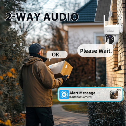 3MP Solar Security Camera Outdoor Wireless – 360° View, Smart Siren, Spotlight, AI Human Detection & Tracking, Color Night Vision, Two-Way Talk, Weatherproof, Wall Mount, Motion Sensor WiFi CCTV