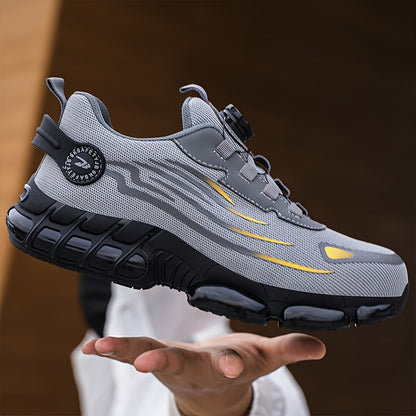 Steel Toe Work Shoes for Men Slip Resistant Safety Boots Breathable Composite Toe Sneakers Abrasion Resistant Construction Work Boots Black Dark Gray US 6-11