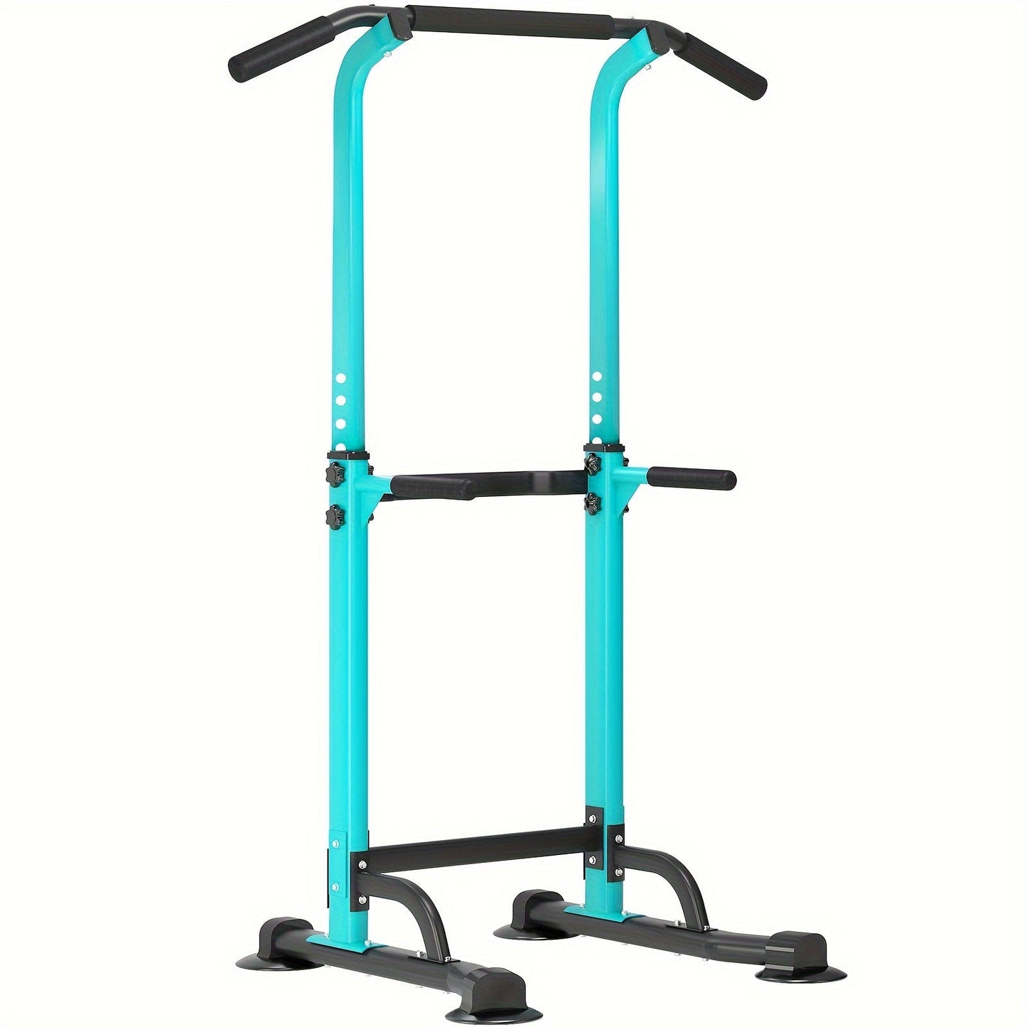 Adjustable Power Tower Dip Station Pull Up Bar for Home Gym 10 Height Levels 65-82.7 Inch 330LBS Capacity 6 Exercise Positions Full Body Strength Training Black Red Yellow Blue Pink Orange