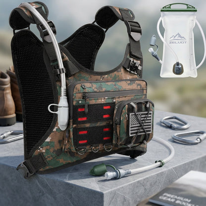 Running Hydration Vest with 3L Water Bladder Lightweight Adjustable Chest Pack Reflective Gear Holder for Men Women Marathon Trail Running Hiking Black Gray Camo Olive