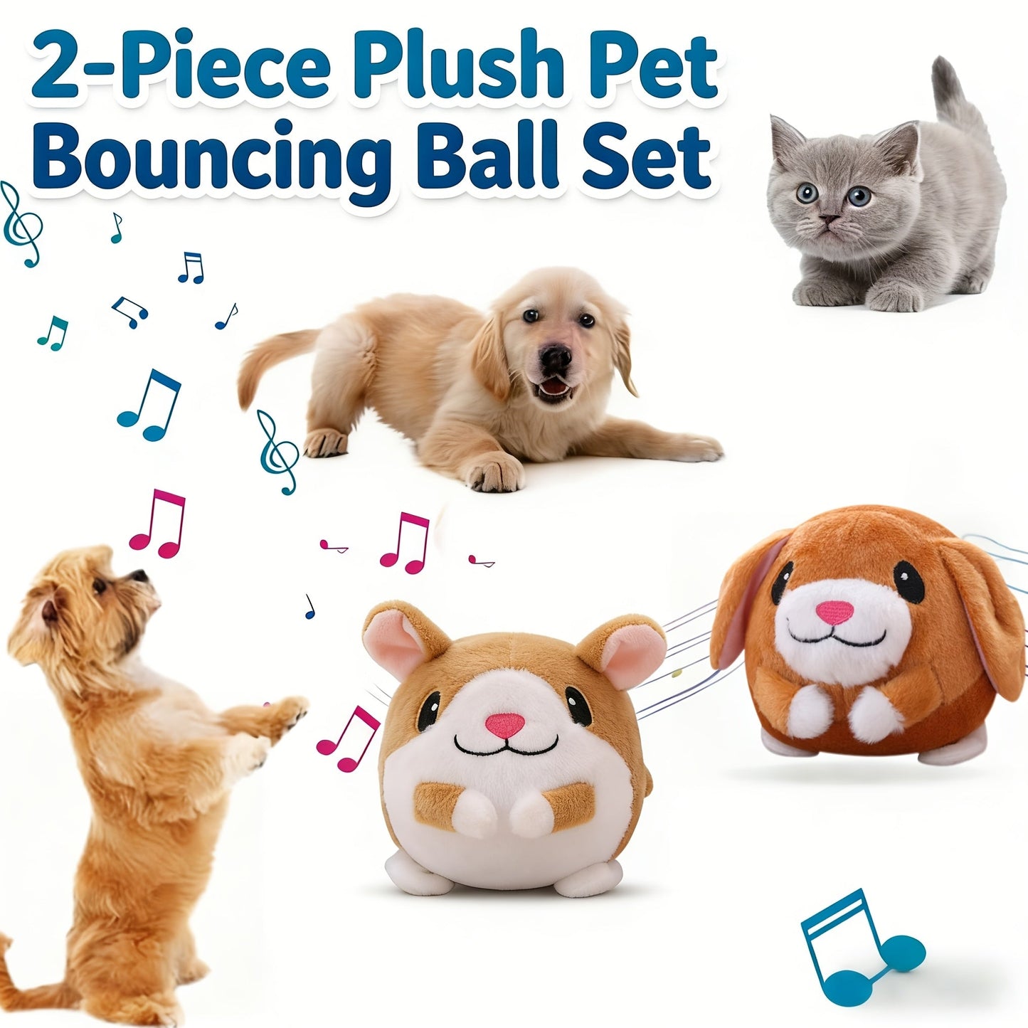USB Rechargeable Bouncing Dog Toy – Motion Sensor Electronic Ball with Pig Sound & Voice Recording, Washable Interactive Fetch Toy for Small Dogs & Puppies
