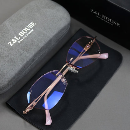 Women's Pink Rhinestone Reading Glasses with Photochromic Lenses – Elegant Mirror Legs, Gold Alloy Hinge, Strengths +100 to +400, Stylish Ladies Readers Gift for Christmas & Birthday